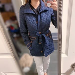 Blue quilt coat